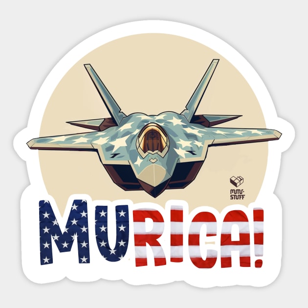 MURICA - Freedom by Air mail Sticker by mutu.stuff